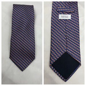 Barneys New York Geometric Blue and Red Tie
